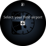 Main screen is empty. Tap it to enter your 1st airport code.