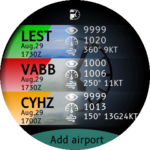 Main screen with three decoded airports METAR