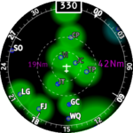 Navigation view with the METAR map but no land map.