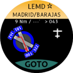 Graphical orientation of the runways is relative to the aircraft heading taking into account the magnetic variation.